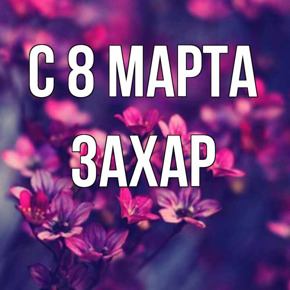Открытка на каждый день с именем, Захар С 8 МАРТА небольшие цветы 1 Прикольная открытка с пожеланием онлайн скачать бесплатно 