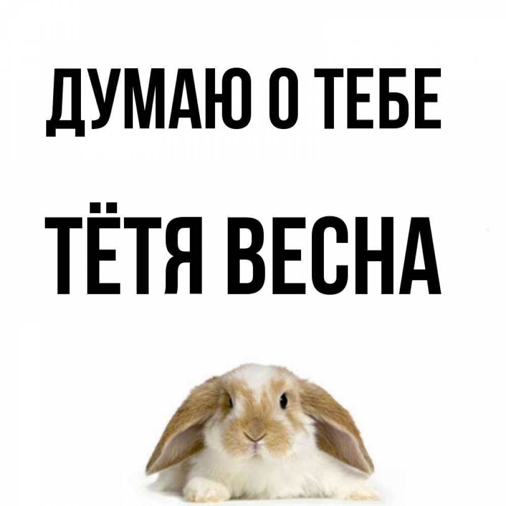 Открытка на каждый день с именем, Тётя-Весна Думаю о тебе подписать своими руками онлайн Прикольная открытка с пожеланием онлайн скачать бесплатно 