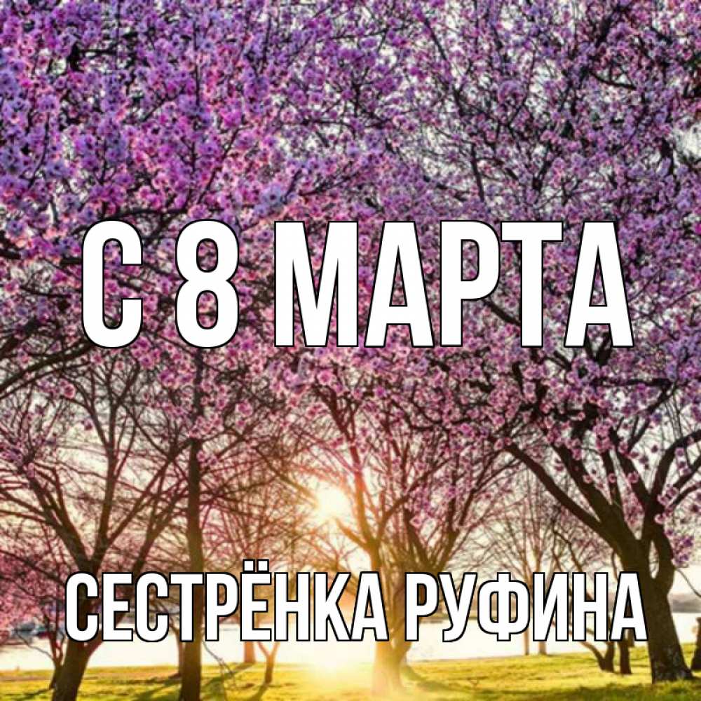 Открытка на каждый день с именем, Сестрёнка-Руфина С 8 МАРТА международный женский день Прикольная открытка с пожеланием онлайн скачать бесплатно 