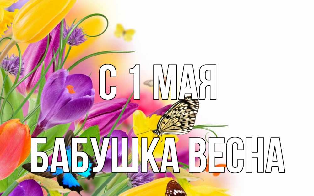 Открытка на каждый день с именем, Бабушка-Весна С 1 мая С 1 мая Прикольная открытка с пожеланием онлайн скачать бесплатно 