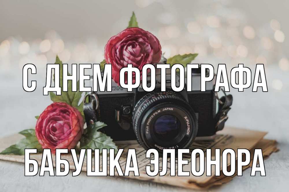 Открытка на каждый день с именем, Бабушка-Элеонора С днем фотографа с днем фотографа Прикольная открытка с пожеланием онлайн скачать бесплатно 