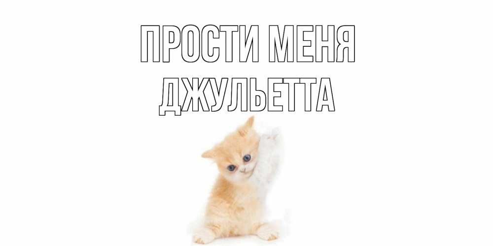 Открытка на каждый день с именем, Джульетта Прости меня кот Прикольная открытка с пожеланием онлайн скачать бесплатно 