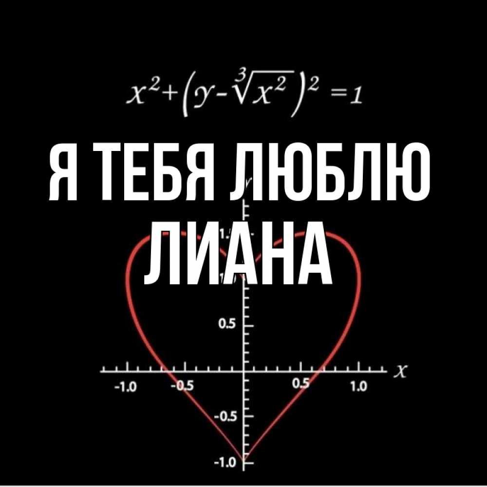 Открытка на каждый день с именем, Лиана Я тебя люблю сердечная формула Прикольная открытка с пожеланием онлайн скачать бесплатно 
