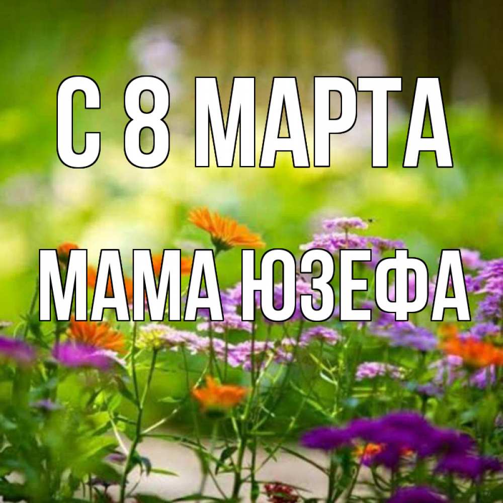 Открытка на каждый день с именем, Мама-Юзефа С 8 МАРТА цветы Прикольная открытка с пожеланием онлайн скачать бесплатно 