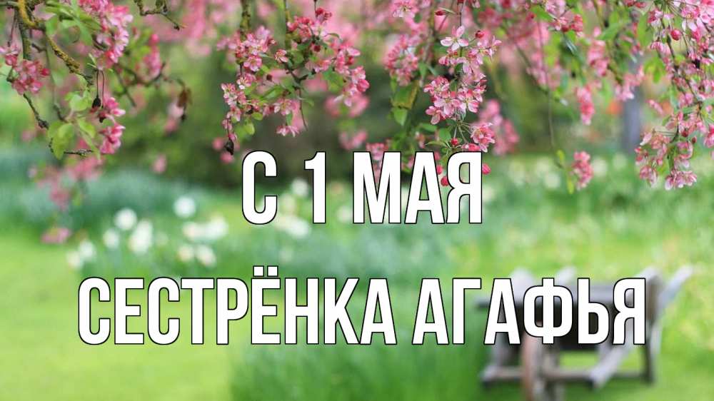 Открытка на каждый день с именем, Сестрёнка-Агафья С 1 мая С 1 мая Прикольная открытка с пожеланием онлайн скачать бесплатно 