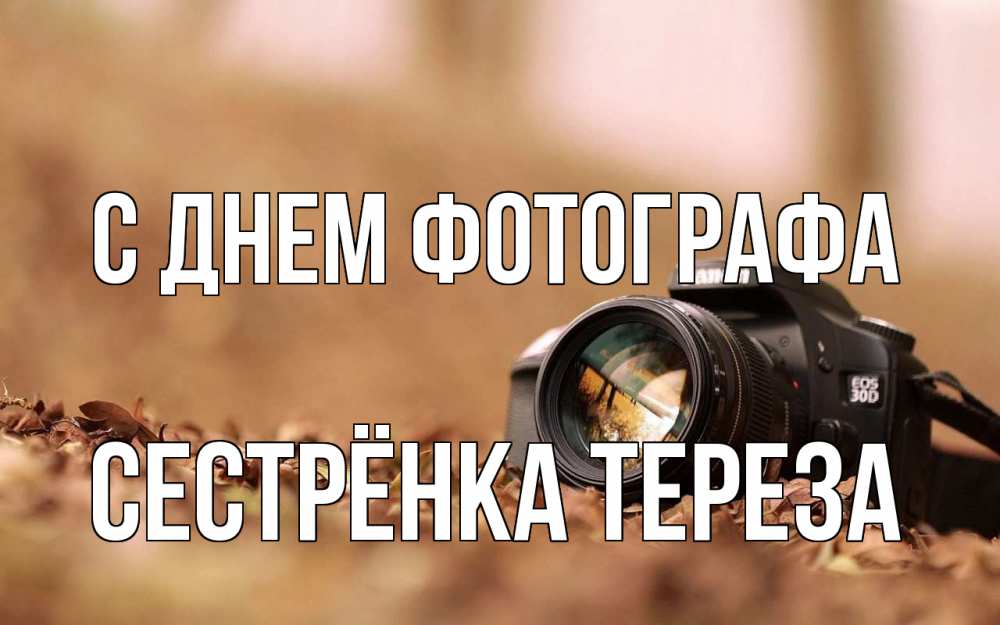 Открытка на каждый день с именем, Сестрёнка-Тереза С днем фотографа с днем фотографа Прикольная открытка с пожеланием онлайн скачать бесплатно 