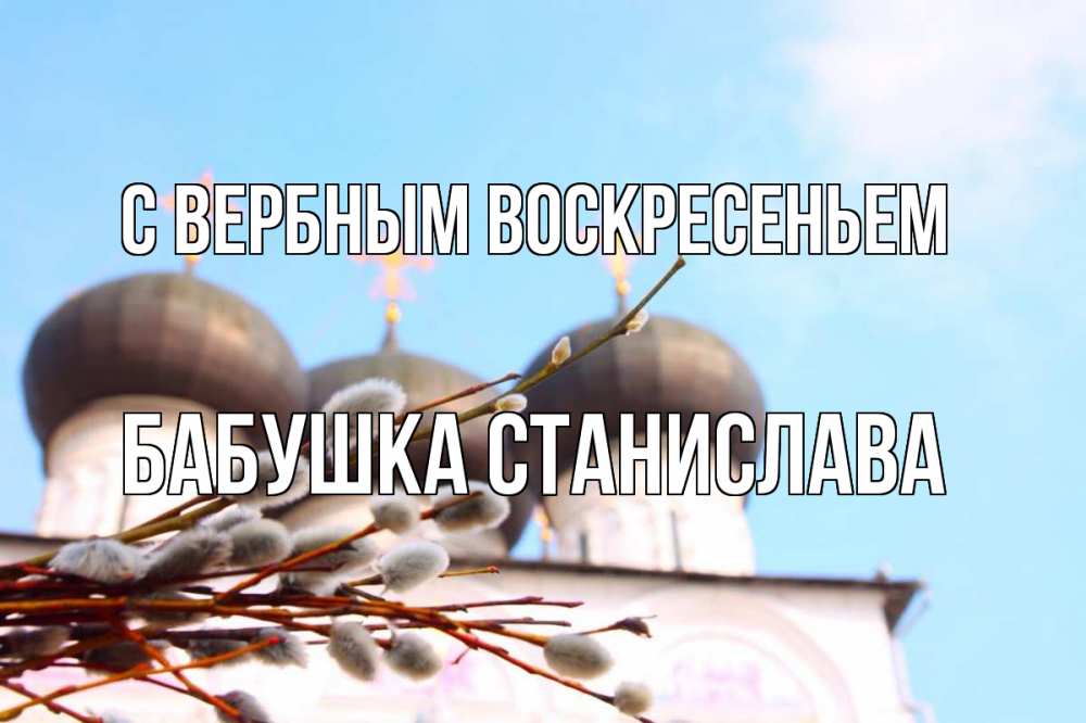 Открытка на каждый день с именем, Бабушка-Станислава С вербным воскресеньем верба Прикольная открытка с пожеланием онлайн скачать бесплатно 