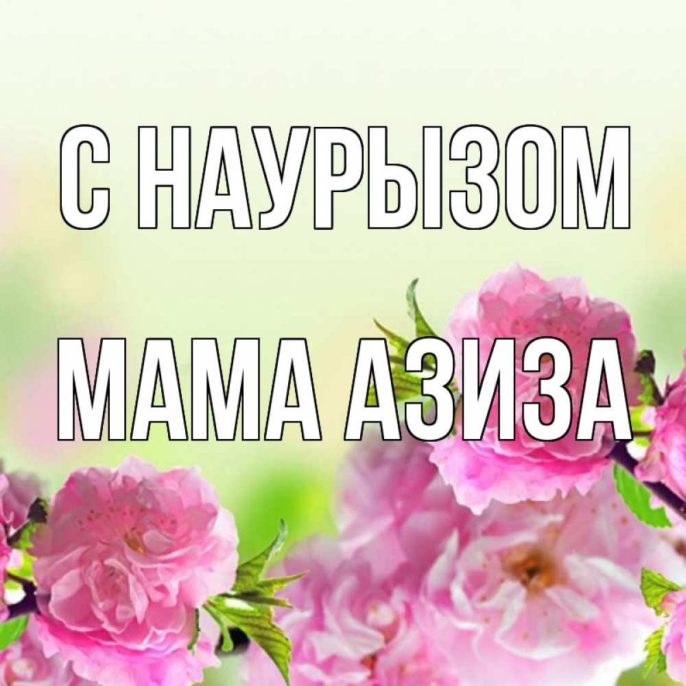 Открытка на каждый день с именем, Мама-Азиза С наурызом цветы Прикольная открытка с пожеланием онлайн скачать бесплатно 