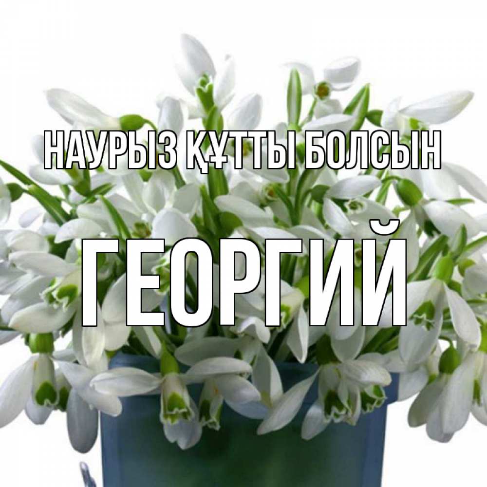 Открытка на каждый день с именем, Георгий Наурыз құтты болсын цветы к наурызу Прикольная открытка с пожеланием онлайн скачать бесплатно 