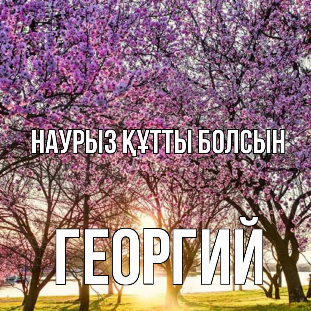 Открытка на каждый день с именем, Георгий Наурыз құтты болсын наурыз Прикольная открытка с пожеланием онлайн скачать бесплатно 