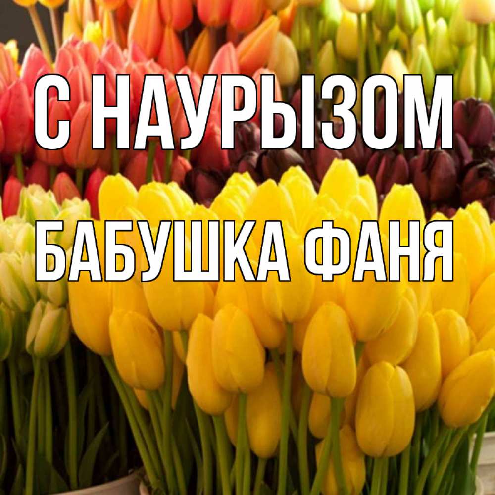 Открытка на каждый день с именем, Бабушка-Фаня С наурызом цветы Прикольная открытка с пожеланием онлайн скачать бесплатно 