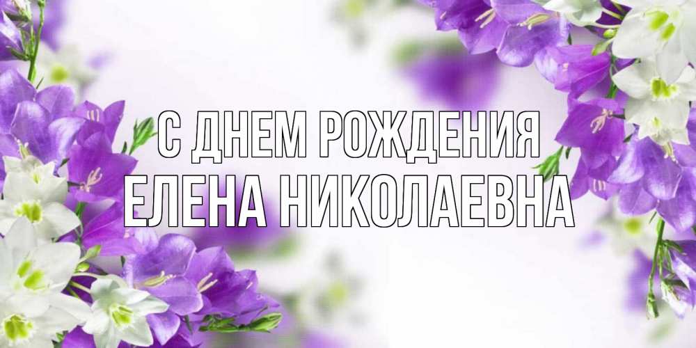 Открытка на каждый день с именем, ЕЛЕНА-НИКОЛАЕВНА С днем рождения открытка на день рождения с сиреневыми цветами Прикольная открытка с пожеланием онлайн скачать бесплатно 