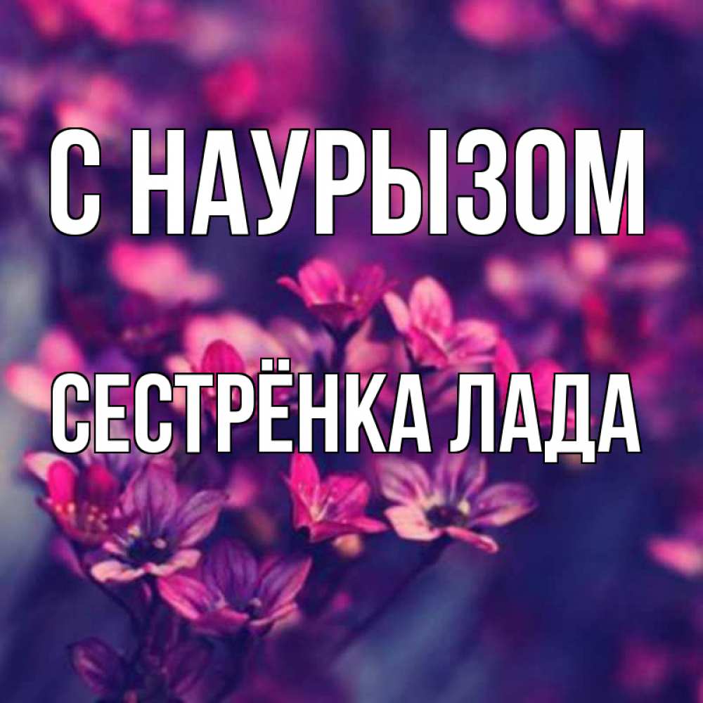 Открытка на каждый день с именем, Сестрёнка-Лада С наурызом небольшие цветы 1 Прикольная открытка с пожеланием онлайн скачать бесплатно 