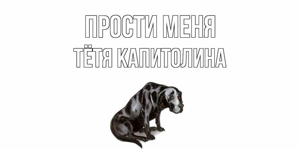 Открытка на каждый день с именем, Тётя-Капитолина Прости меня грустная собака на открытке с подписью прости меня Прикольная открытка с пожеланием онлайн скачать бесплатно 