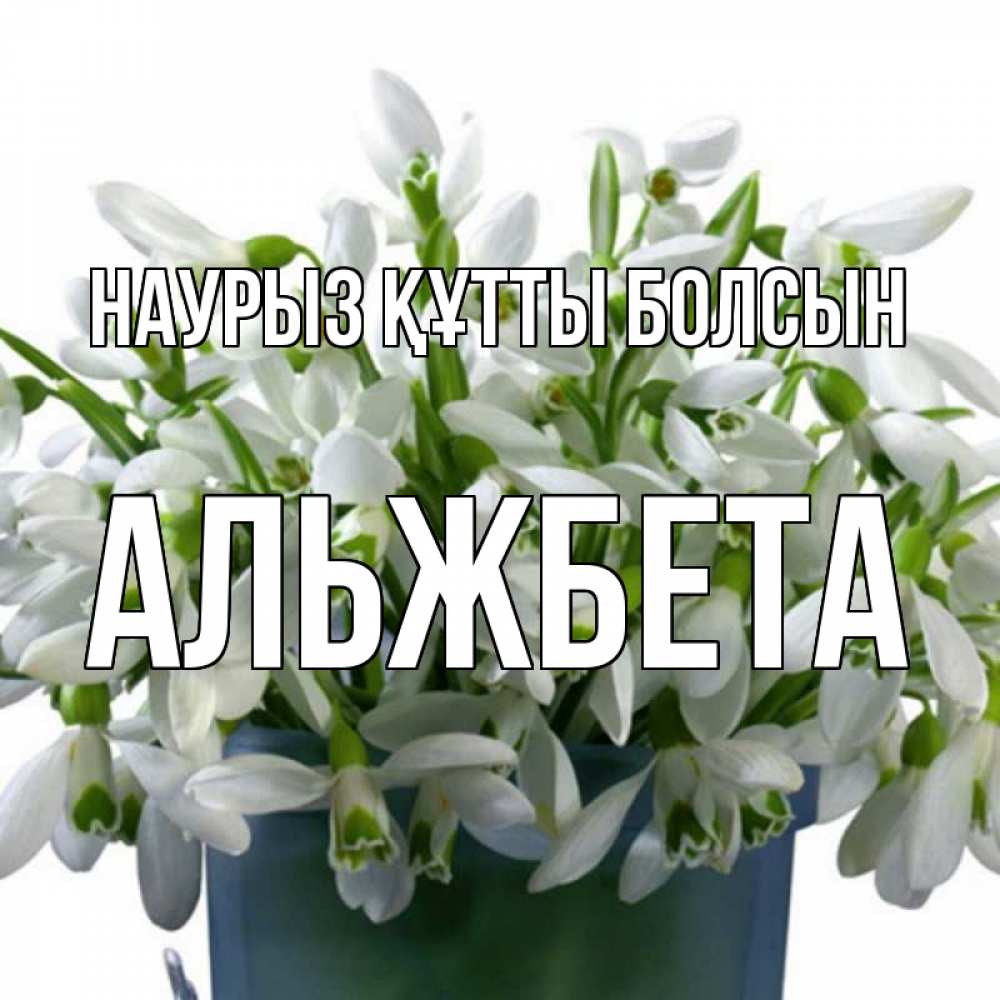 Открытка на каждый день с именем, Альжбета Наурыз құтты болсын цветы к наурызу Прикольная открытка с пожеланием онлайн скачать бесплатно 
