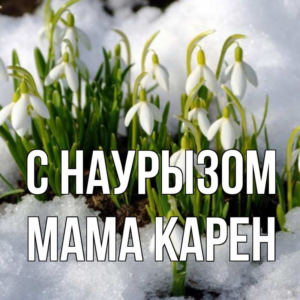 Открытка на каждый день с именем, Мама-Карен С наурызом цветы весенние Прикольная открытка с пожеланием онлайн скачать бесплатно 