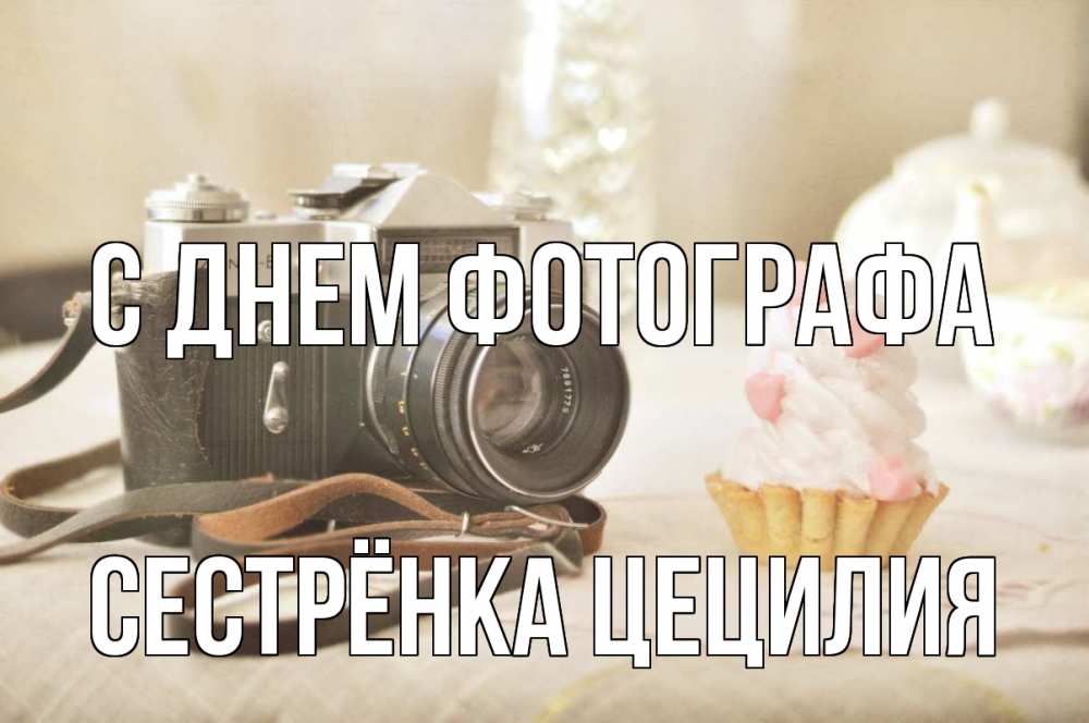 Открытка на каждый день с именем, Сестрёнка-Цецилия С днем фотографа с днем фотографа Прикольная открытка с пожеланием онлайн скачать бесплатно 