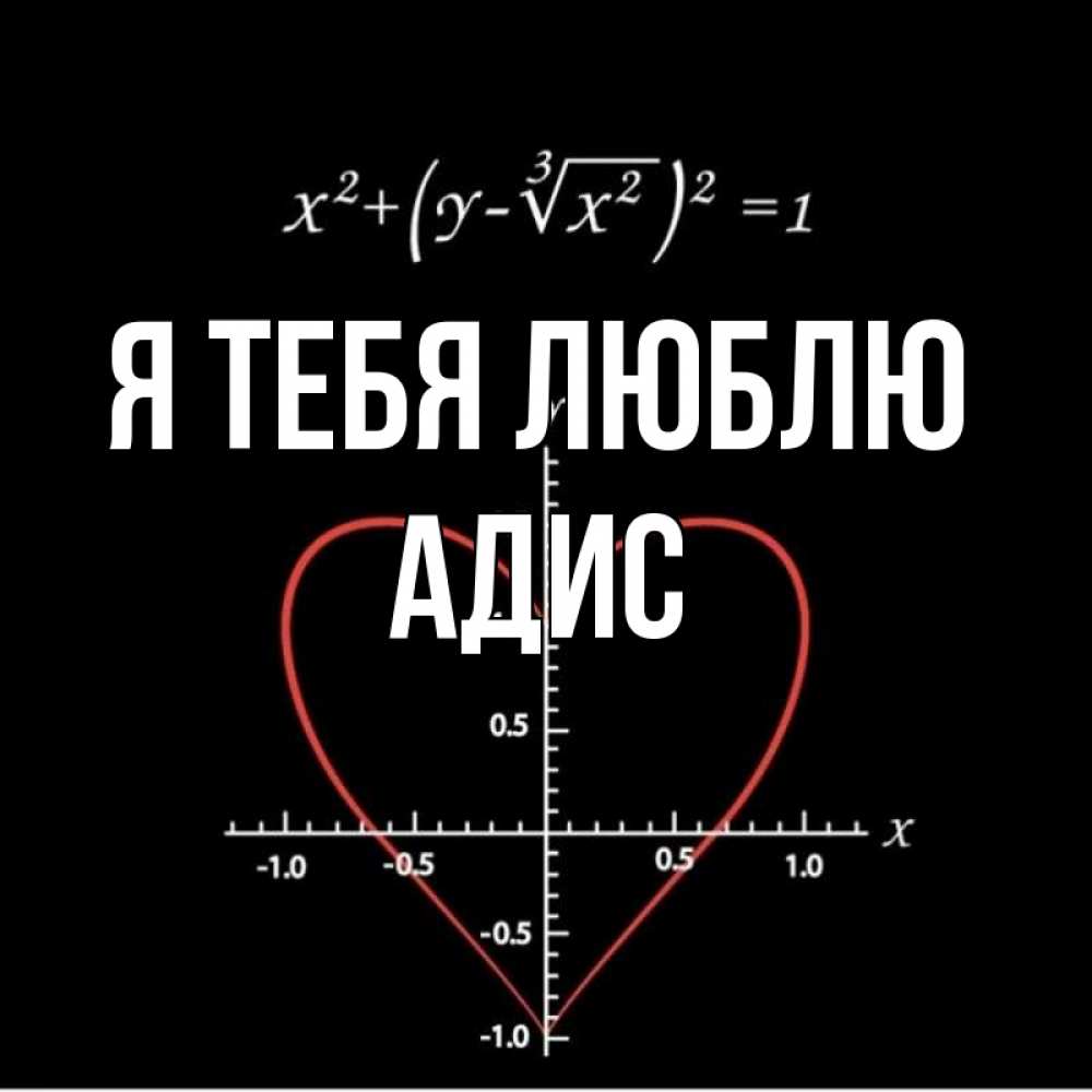 Открытка на каждый день с именем, Адис Я тебя люблю сердечная формула Прикольная открытка с пожеланием онлайн скачать бесплатно 