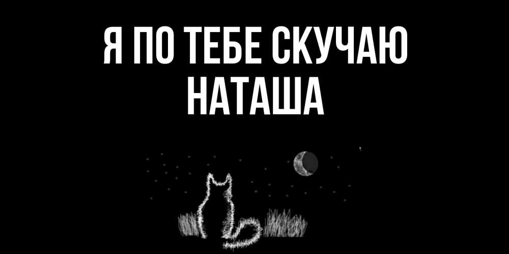 Открытка на каждый день с именем, Наташа Я по тебе скучаю кот Прикольная открытка с пожеланием онлайн скачать бесплатно 