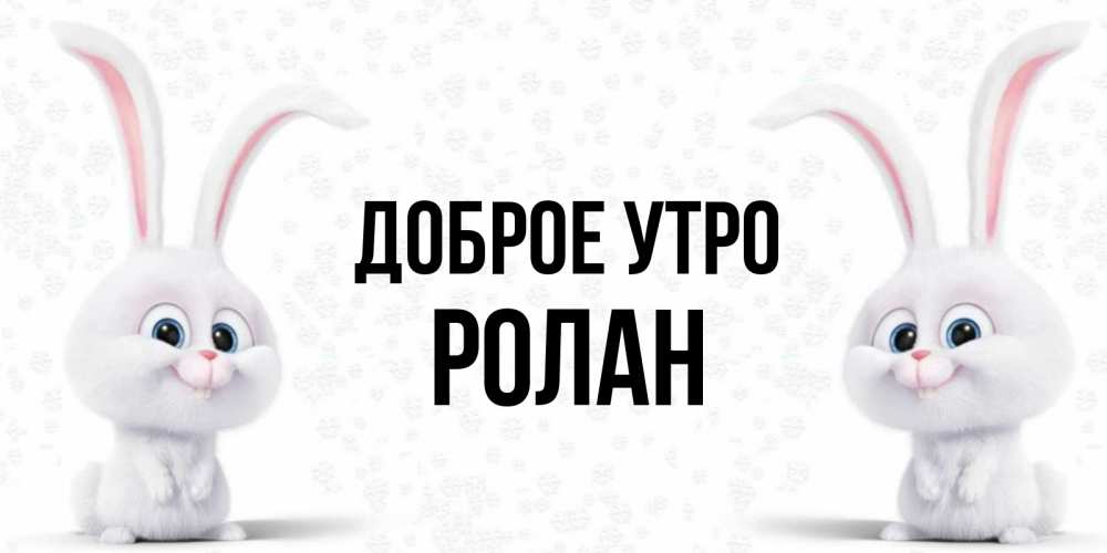 Открытка на каждый день с именем, Ролан Доброе утро кролики с длинными ушками Прикольная открытка с пожеланием онлайн скачать бесплатно 