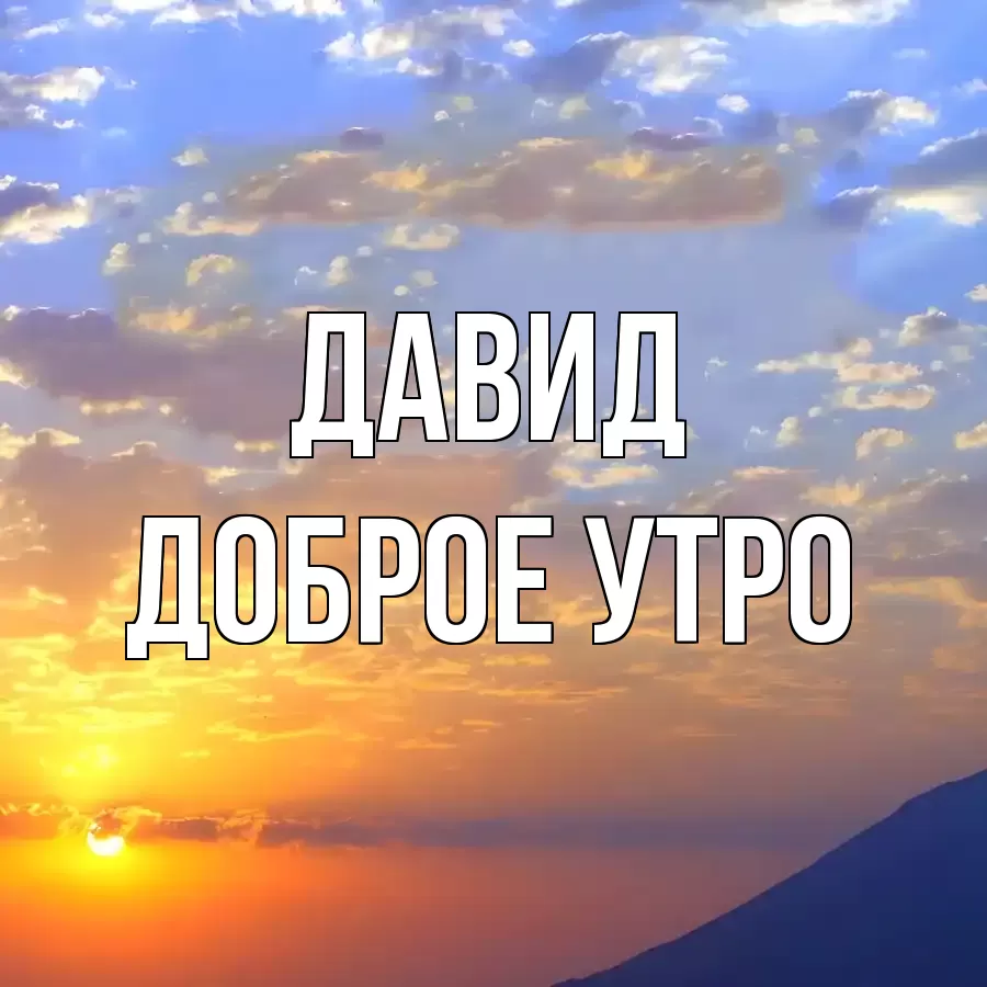 ДОБРОЕ УТРО ДАВИД