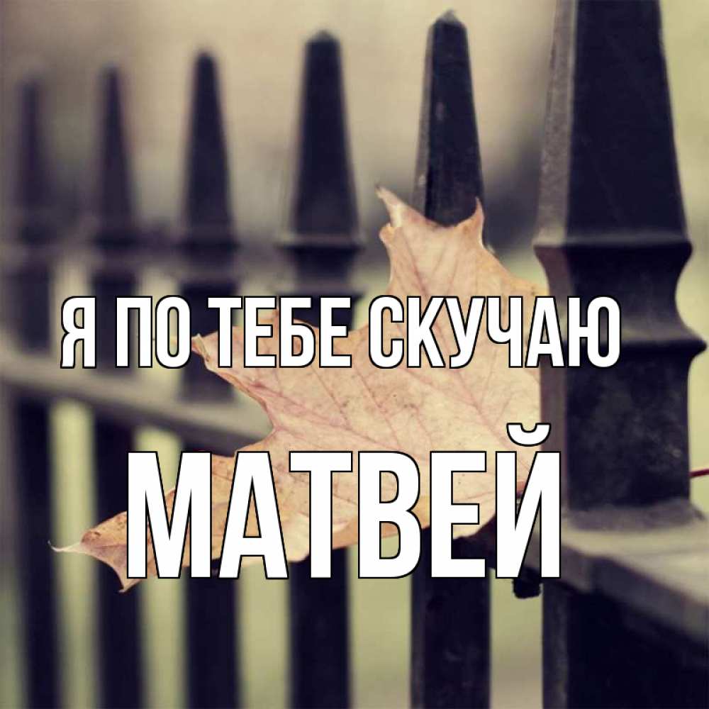 Открытка на каждый день с именем, Матвей Я по тебе скучаю очень скучно Прикольная открытка с пожеланием онлайн скачать бесплатно 