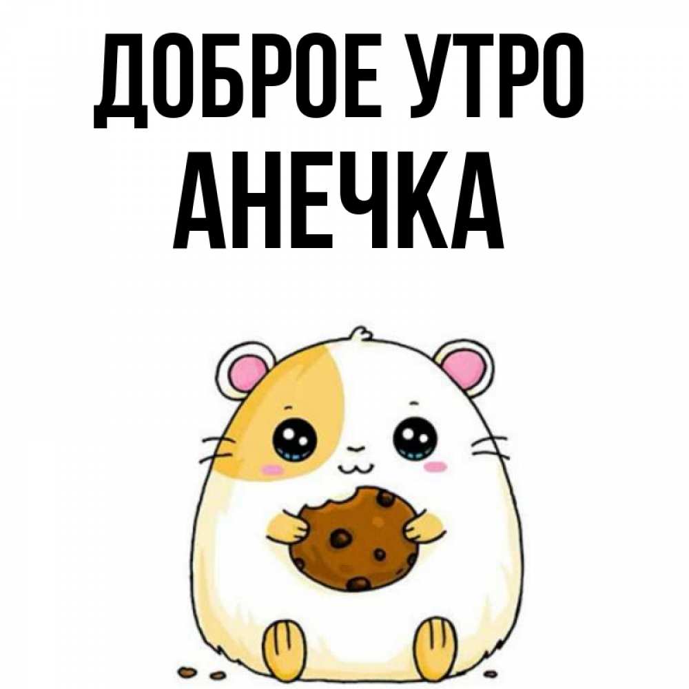 Открытка на каждый день с именем, анечка Доброе утро есть печеньку. Утречко Прикольная открытка с пожеланием онлайн скачать бесплатно 