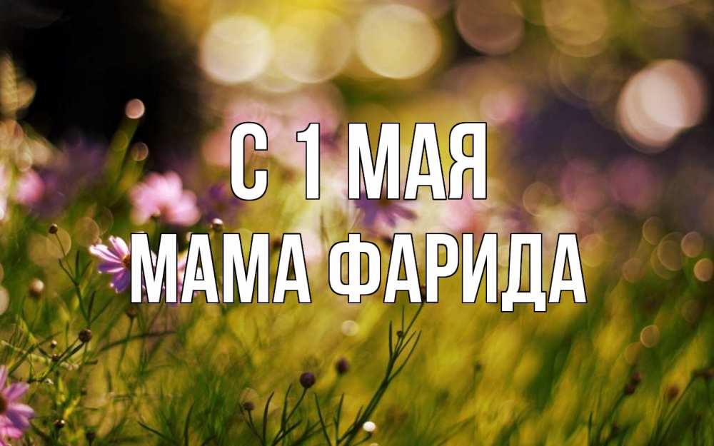 Открытка на каждый день с именем, Мама-Фарида С 1 мая С 1 мая Прикольная открытка с пожеланием онлайн скачать бесплатно 