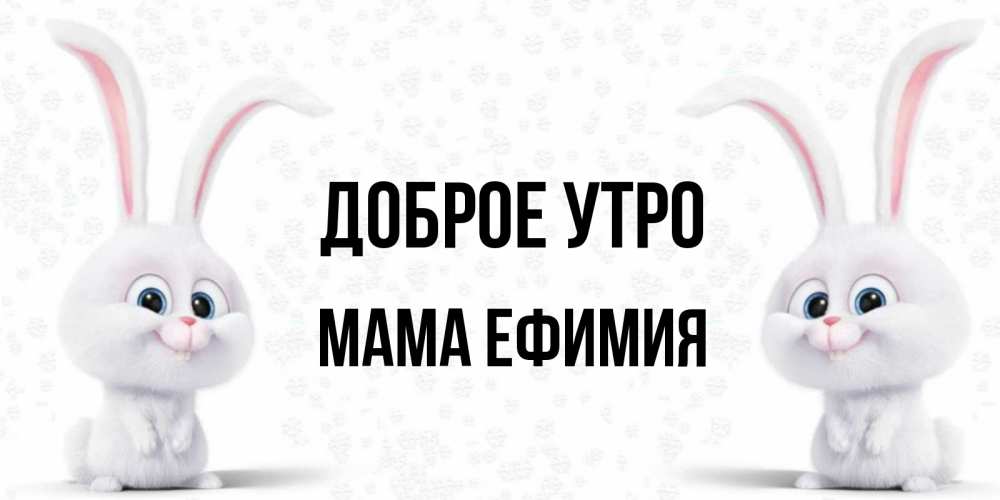 Открытка на каждый день с именем, Мама-Ефимия Доброе утро кролики с длинными ушками Прикольная открытка с пожеланием онлайн скачать бесплатно 