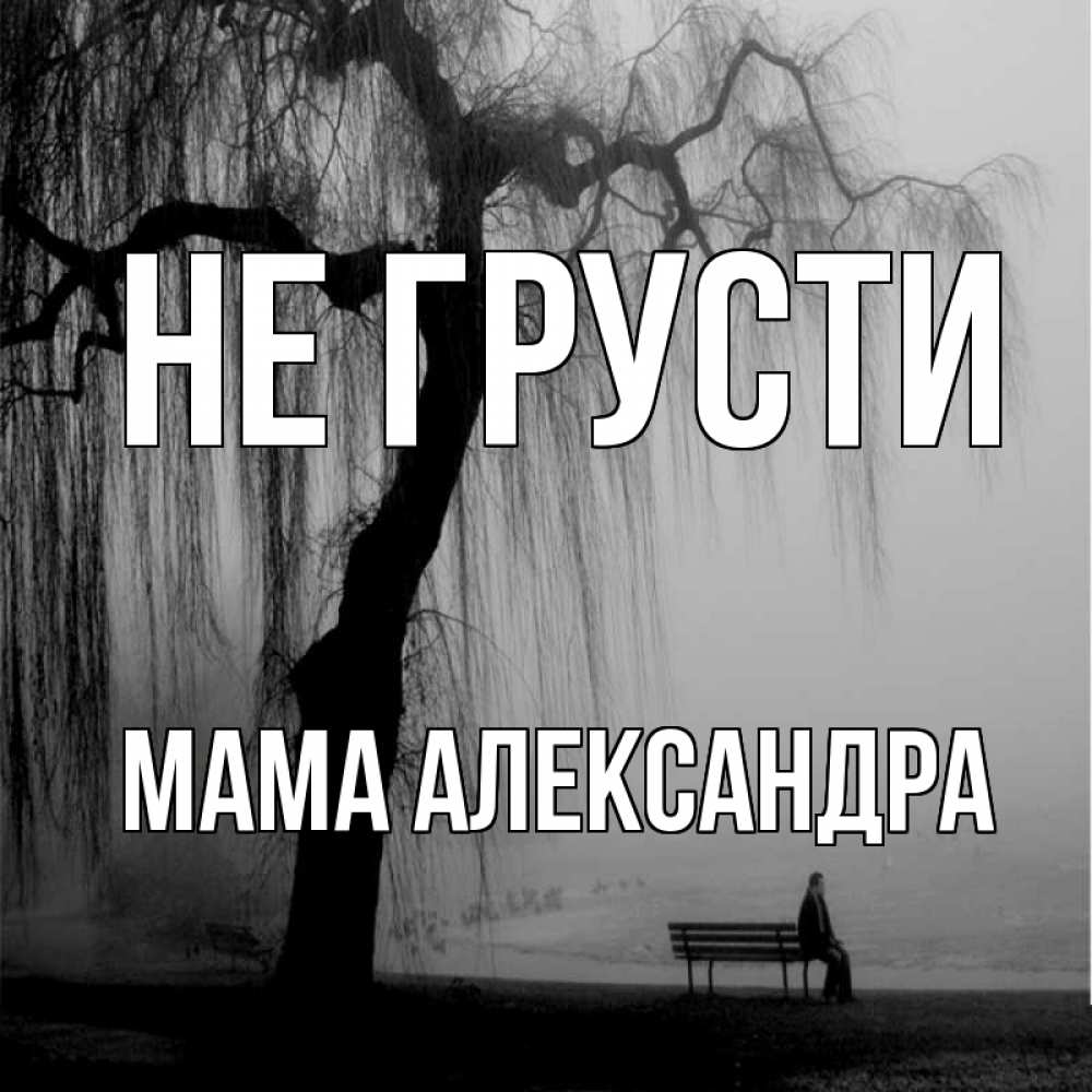 Открытка на каждый день с именем, Мама-Александра Не грусти висящие ветки дерева и лавочка под деревом Прикольная открытка с пожеланием онлайн скачать бесплатно 