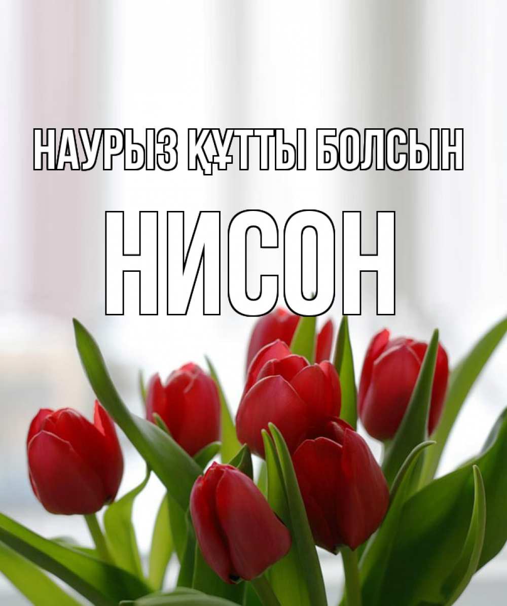 Открытка на каждый день с именем, Нисон Наурыз құтты болсын полевые цветы Прикольная открытка с пожеланием онлайн скачать бесплатно 