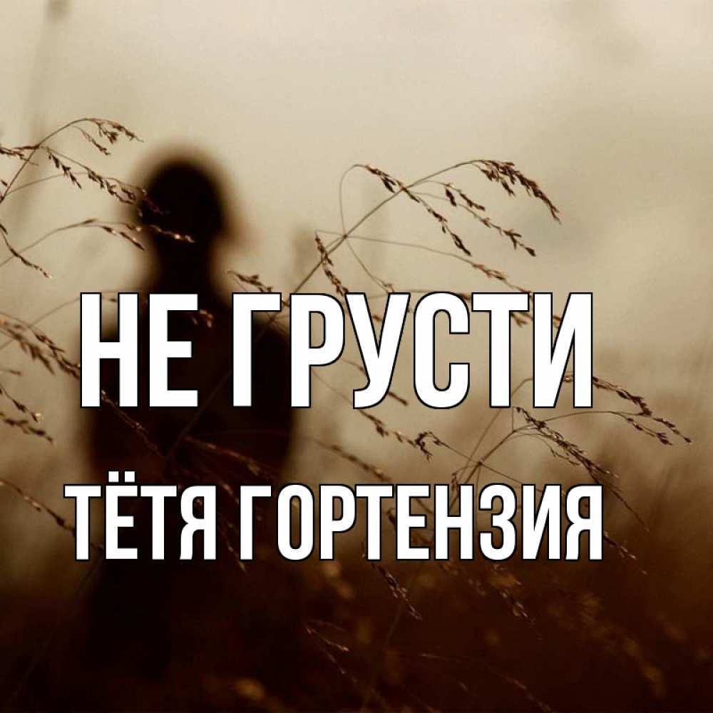 Открытка на каждый день с именем, Тётя-Гортензия Не грусти грусть Прикольная открытка с пожеланием онлайн скачать бесплатно 