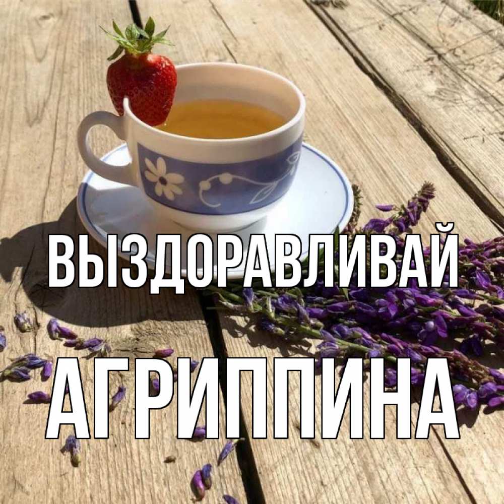 Открытка на каждый день с именем, Агриппина Выздоравливай чай Прикольная открытка с пожеланием онлайн скачать бесплатно 
