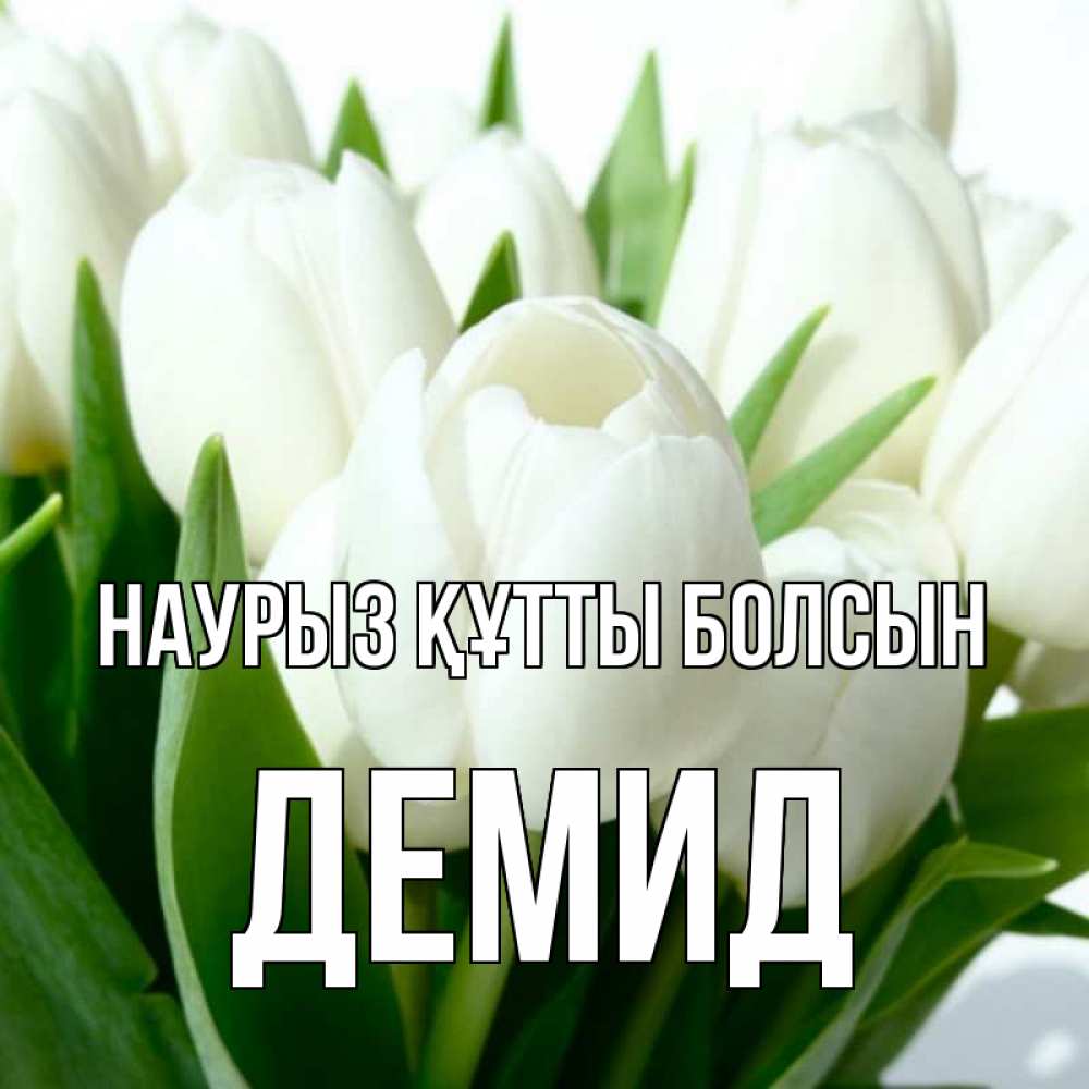Открытка на каждый день с именем, Демид Наурыз құтты болсын цветы Прикольная открытка с пожеланием онлайн скачать бесплатно 