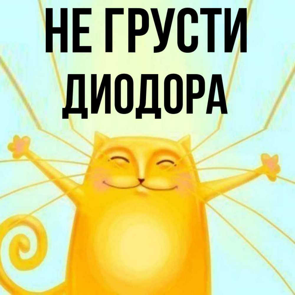 Открытка на каждый день с именем, Диодора Не грусти обнимашки усатые Прикольная открытка с пожеланием онлайн скачать бесплатно 