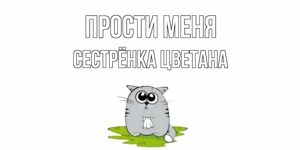 Открытка на каждый день с именем, Сестрёнка-Цветана Прости меня открытка с котиком просящим прощения Прикольная открытка с пожеланием онлайн скачать бесплатно 