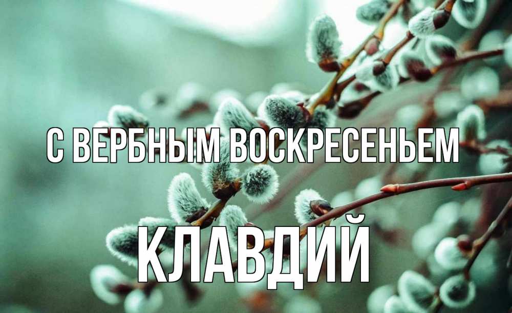 Открытка на каждый день с именем, Клавдий С вербным воскресеньем верба Прикольная открытка с пожеланием онлайн скачать бесплатно 
