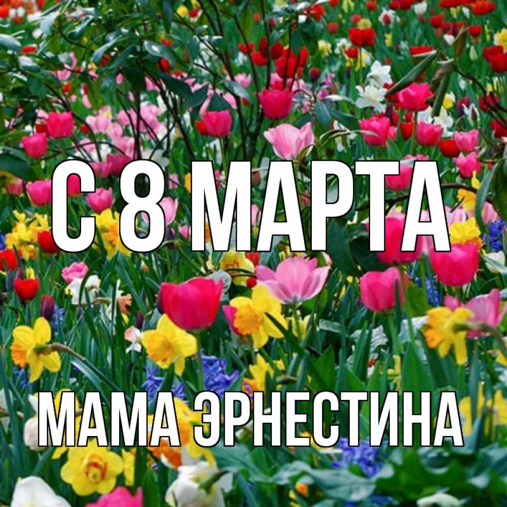 Открытка на каждый день с именем, Мама-Эрнестина С 8 МАРТА с международным женским днем поздравления для женщины Прикольная открытка с пожеланием онлайн скачать бесплатно 