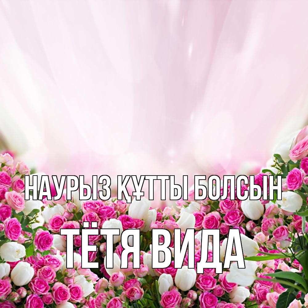 Открытка на каждый день с именем, Тётя-Вида Наурыз құтты болсын под снегом Прикольная открытка с пожеланием онлайн скачать бесплатно 
