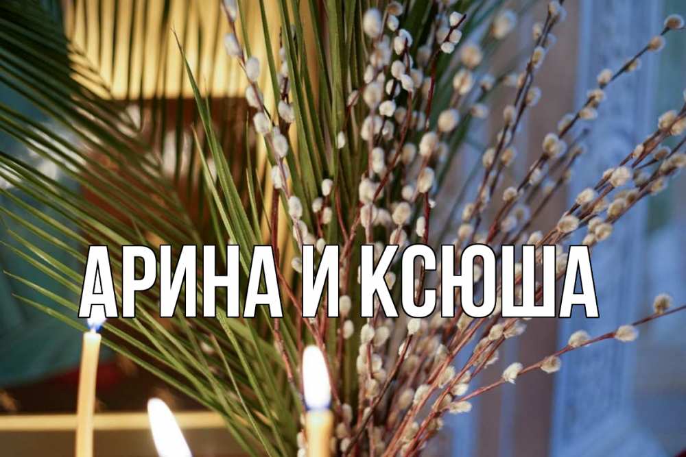 Открытка на каждый день с именем, Арина-и-Ксюша Главная верба Прикольная открытка с пожеланием онлайн скачать бесплатно 