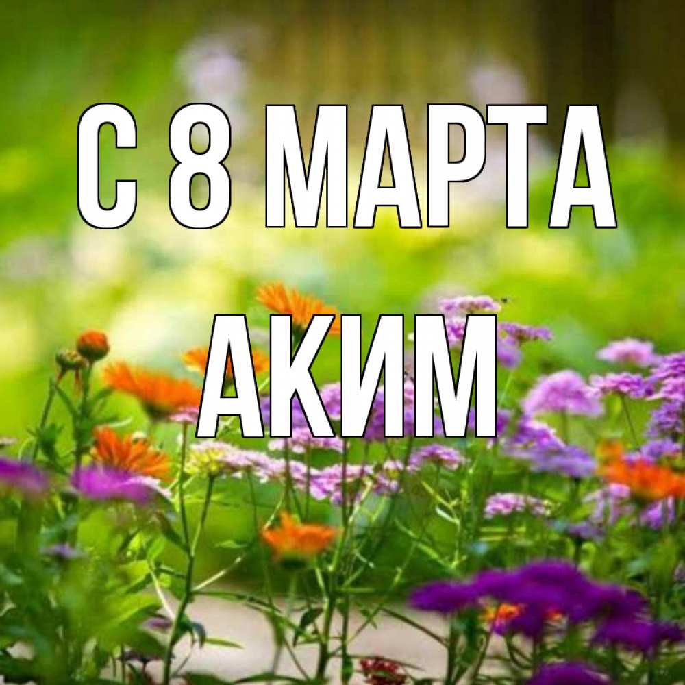 Открытка на каждый день с именем, Аким С 8 МАРТА цветы Прикольная открытка с пожеланием онлайн скачать бесплатно 