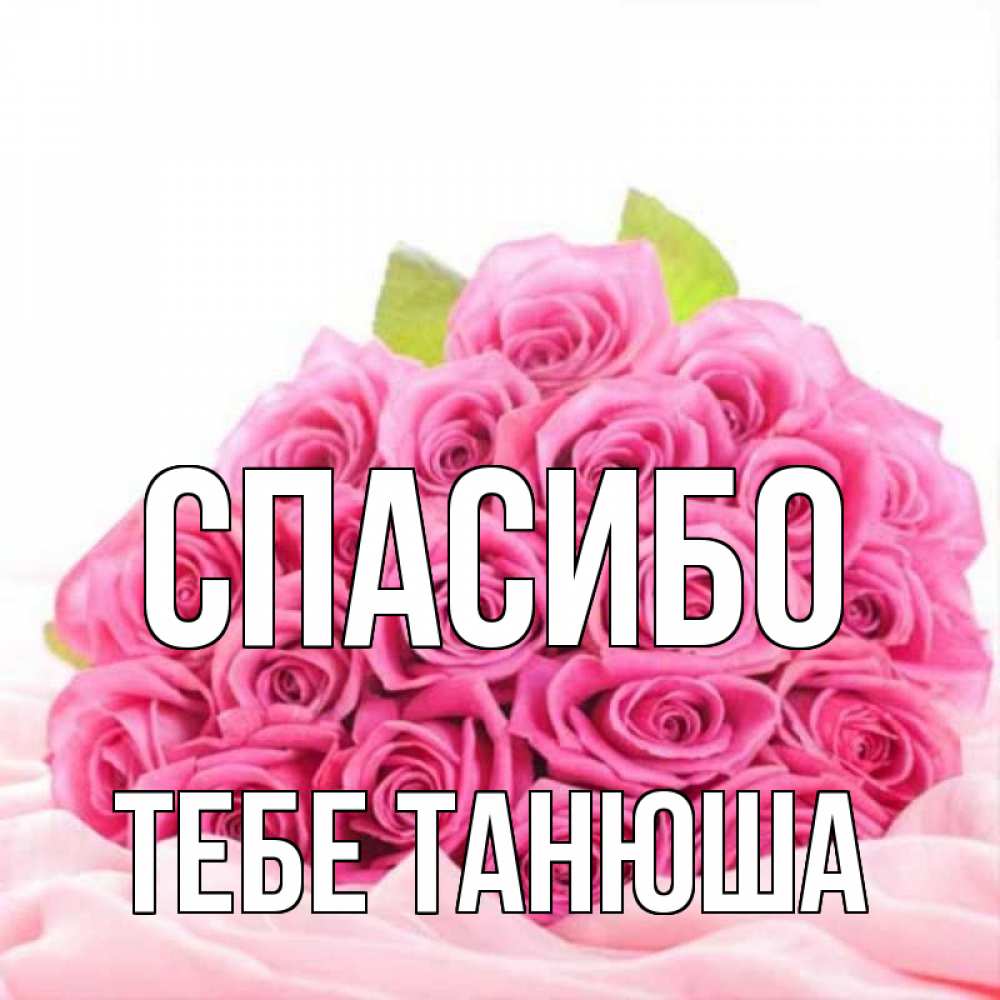 Открытка Спасибо Танечка