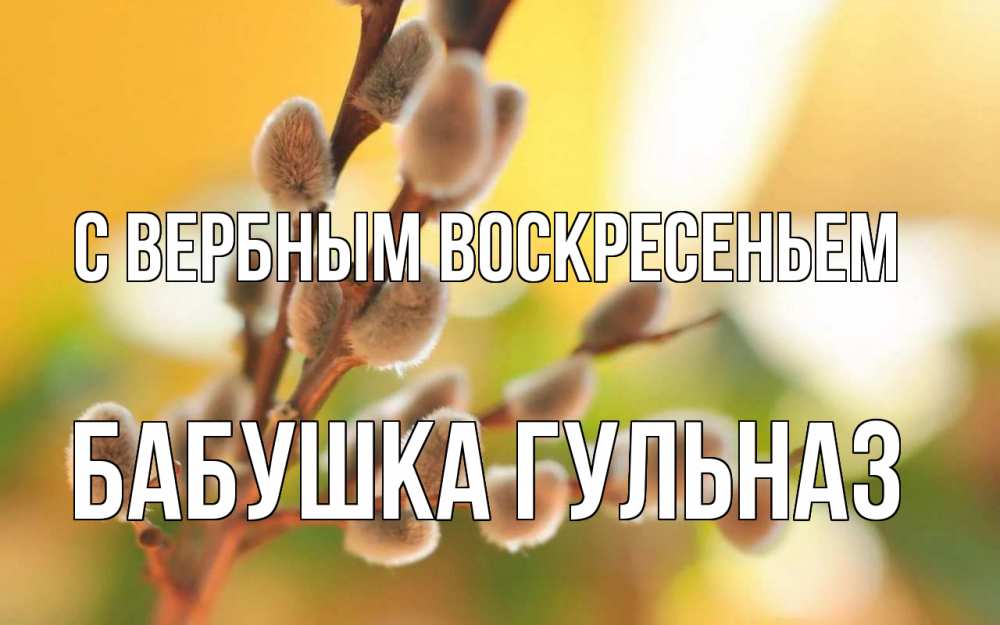 Открытка на каждый день с именем, Бабушка-Гульназ С вербным воскресеньем верба Прикольная открытка с пожеланием онлайн скачать бесплатно 
