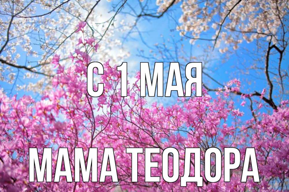 Открытка на каждый день с именем, Мама-Теодора С 1 мая С 1 мая Прикольная открытка с пожеланием онлайн скачать бесплатно 