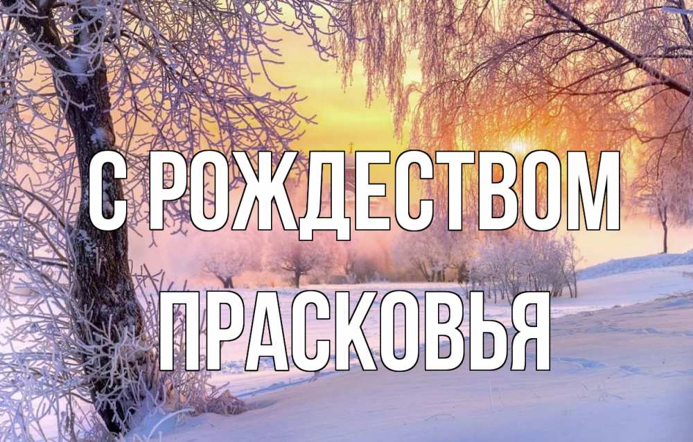 Открытка на каждый день с именем, Прасковья С рождеством рождество, лес, зима 1 Прикольная открытка с пожеланием онлайн скачать бесплатно 
