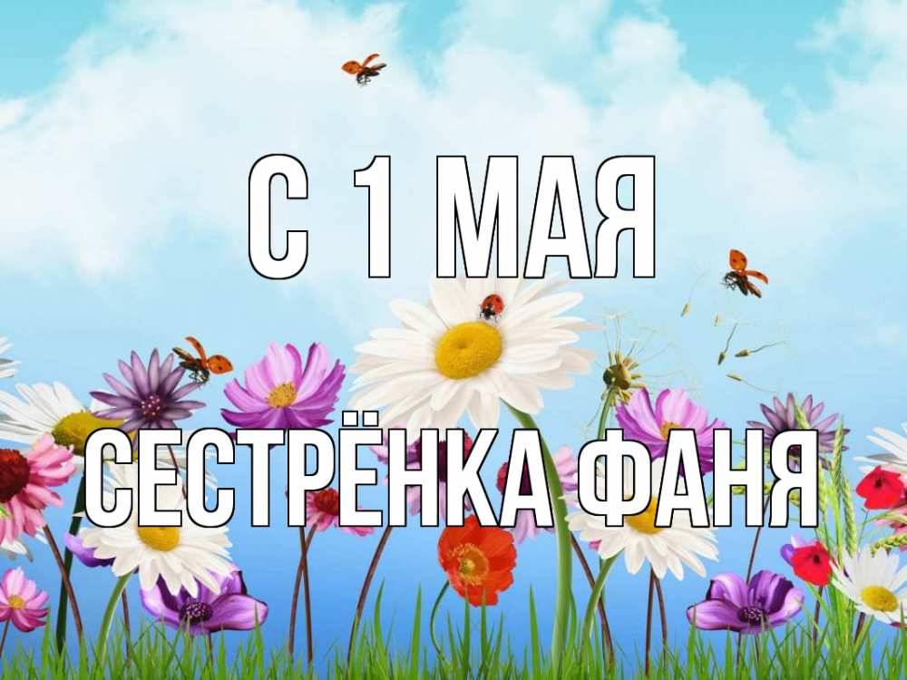 Открытка на каждый день с именем, Сестрёнка-Фаня С 1 мая С 1 мая Прикольная открытка с пожеланием онлайн скачать бесплатно 