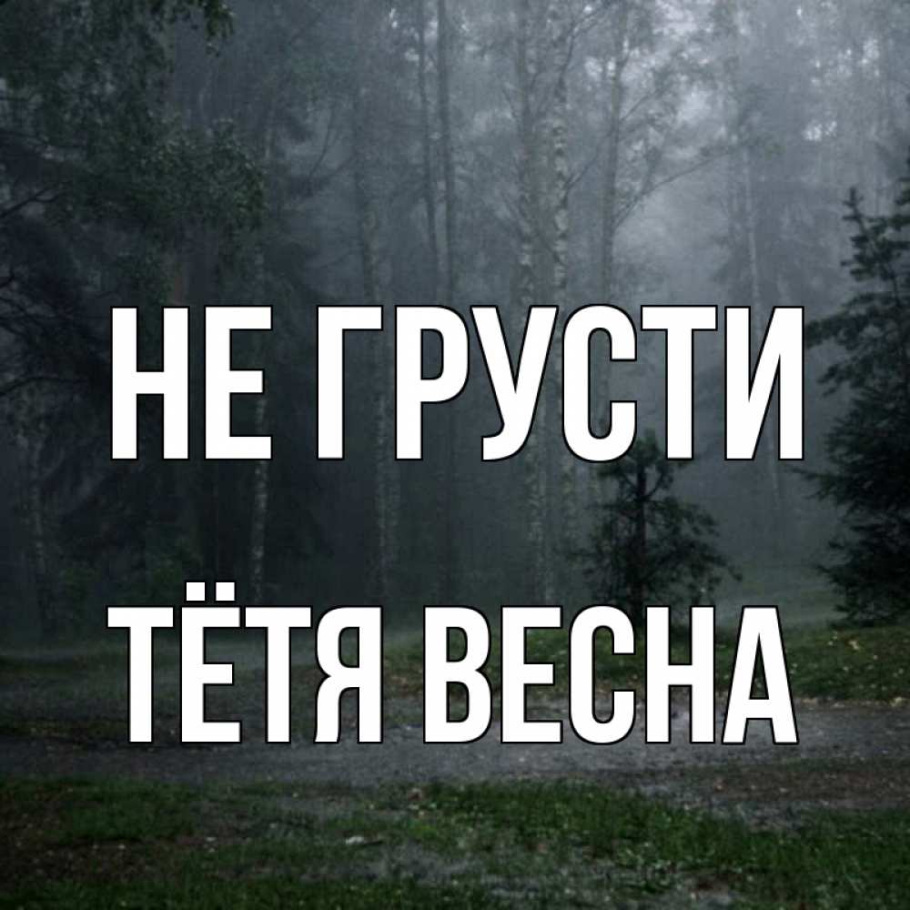 Открытка на каждый день с именем, Тётя-Весна Не грусти осень Прикольная открытка с пожеланием онлайн скачать бесплатно 
