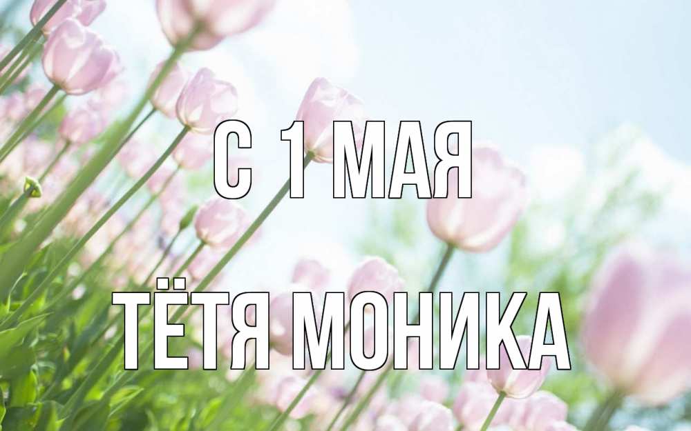 Открытка на каждый день с именем, Тётя-Моника С 1 мая С 1 мая Прикольная открытка с пожеланием онлайн скачать бесплатно 