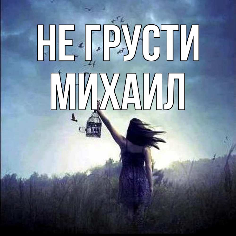 Открытка на каждый день с именем, Михаил Не грусти на волю Прикольная открытка с пожеланием онлайн скачать бесплатно 