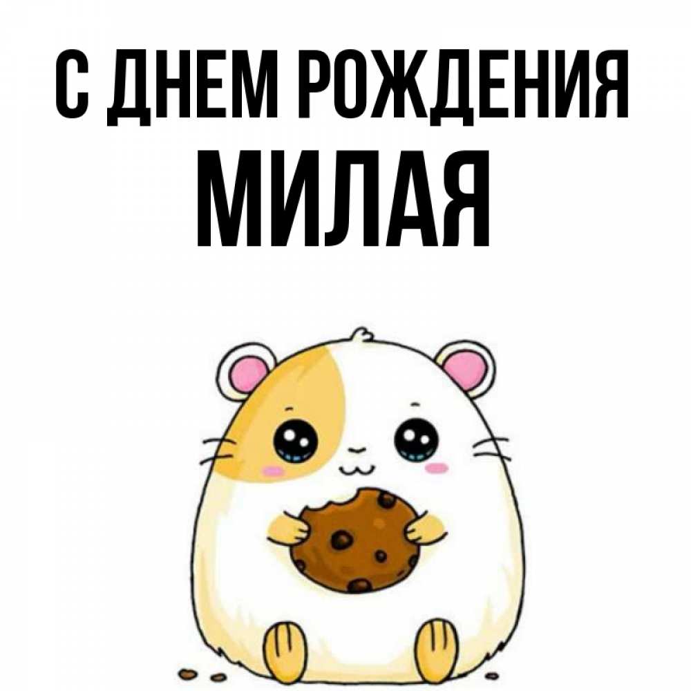 Открытка на каждый день с именем, МИЛАЯ С днем рождения с днюхой Прикольная открытка с пожеланием онлайн скачать бесплатно 